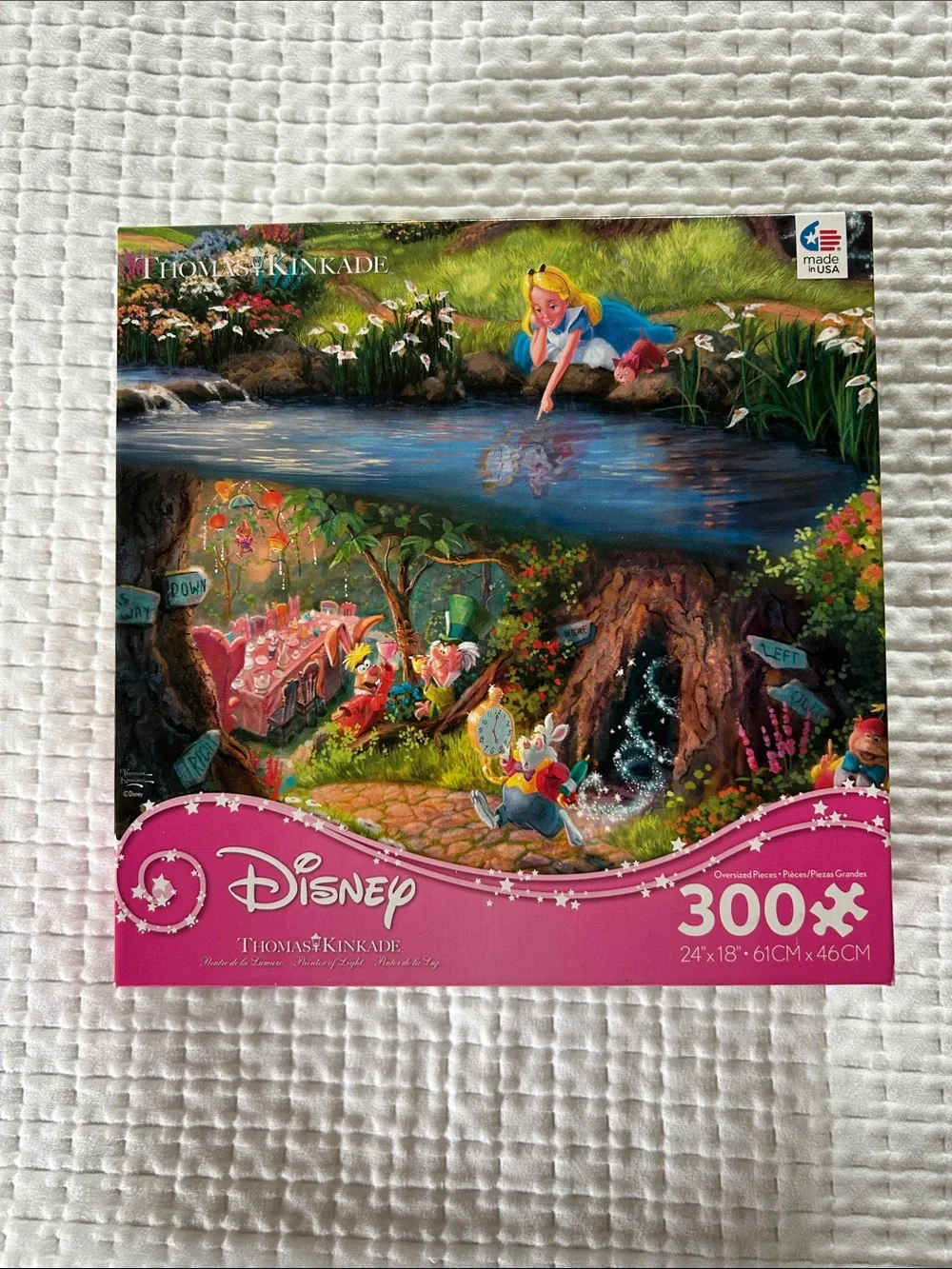 Thomas Kinkade Disney Alice in Wonderland 300 pc puzzle 24 x 18” in. pre owned